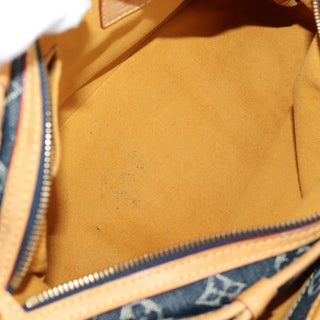 Louis Vuitton Porte Epaule Raye Handbag Striped Monogram Denim