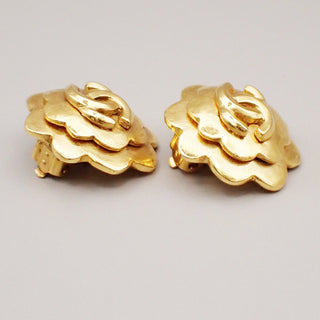 Chanel Vintage Flower Clip-On Earrings Metal