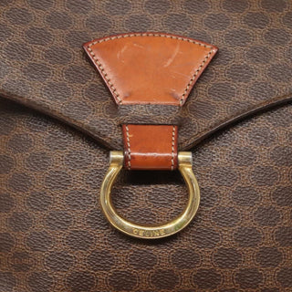 Celine Vintage Macadam Shoulder Bag Canvas and Leather