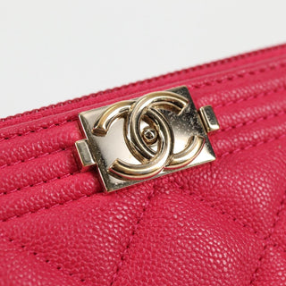 Chanel Compact Boy Wallet Caviar