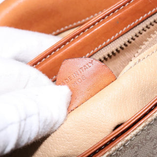 Celine Vintage Macadam Shoulder Bag Canvas and Leather