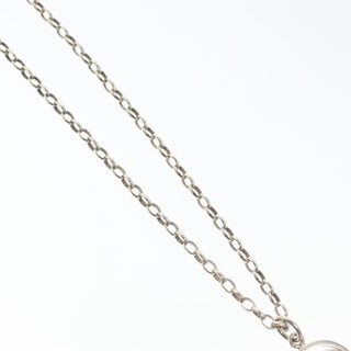Gucci Engraved Interlocking G Chain Link Pendant Necklace Sterling Silver
