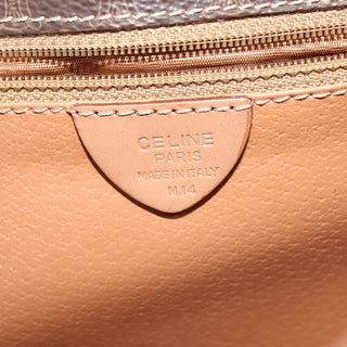 Celine Vintage Macadam Circle Logo Shoulder Bag Canvas and Leather