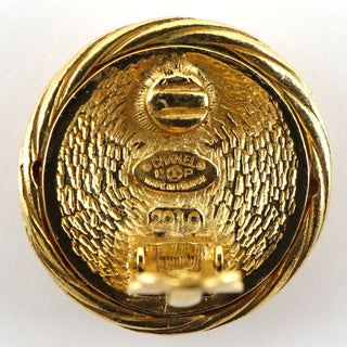Chanel Vintage CC Round Clip-On Earrings Metal
