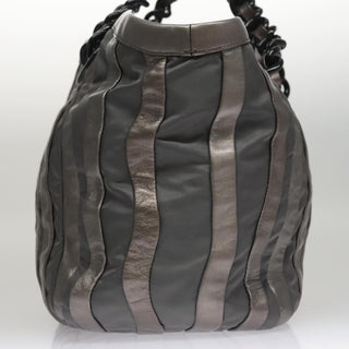 Prada Waves Chain Tote Leather and Tessuto