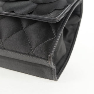 Chanel Vintage Camellia Flap Crossbody Bag Satin and Mesh