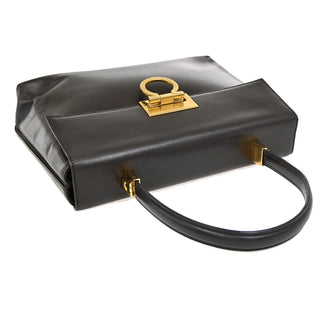 Salvatore Ferragamo Gancini Convertible Top Handle Bag Leather
