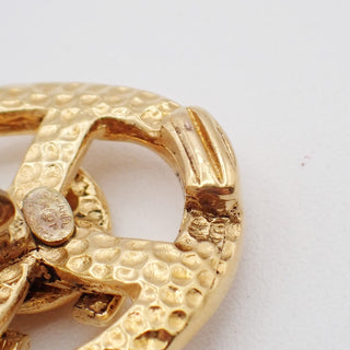 Chanel Vintage CC Round Cutout Clip-On Earrings Metal