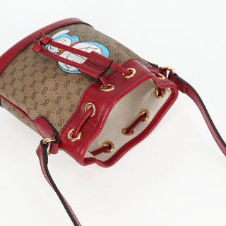 Gucci Doraemon Bucket Bag Printed Mini GG Coated Canvas