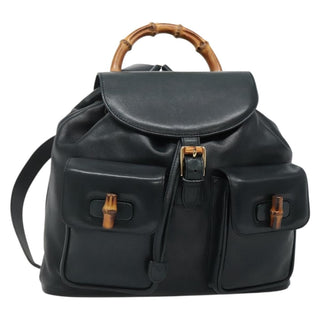 Gucci Vintage Bamboo Backpack Leather