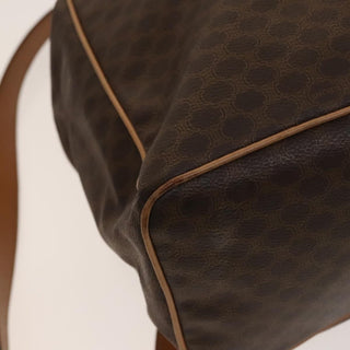 Celine Vintage Drawstring Flap Backpack Macadam Coated Canvas