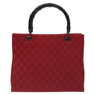 Gucci Vintage Bamboo Handle Tote Canvas