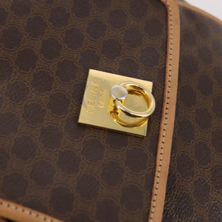 Celine Vintage Drawstring Flap Backpack Macadam Coated Canvas