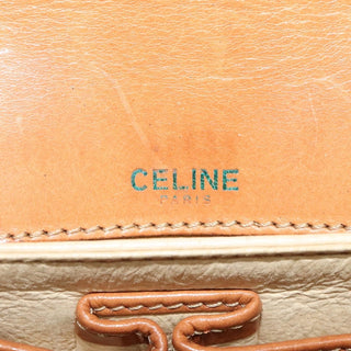 Celine Vintage Macadam Shoulder Bag Canvas and Leather