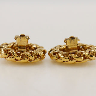 Chanel Vintage Round CC Clip-On Earrings Metal
